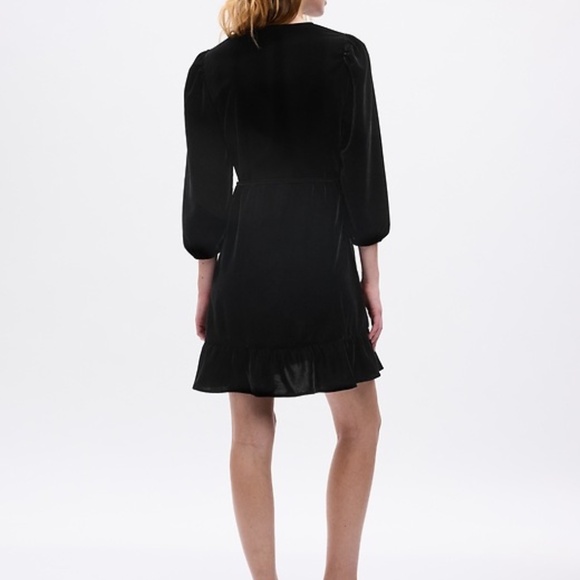 Gap Velvet Wrap Mini Dress Holiday Ruffle - Picture 5 of 6